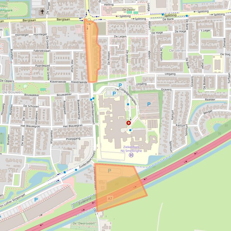 Kaart van postcodegebied 9203HX.