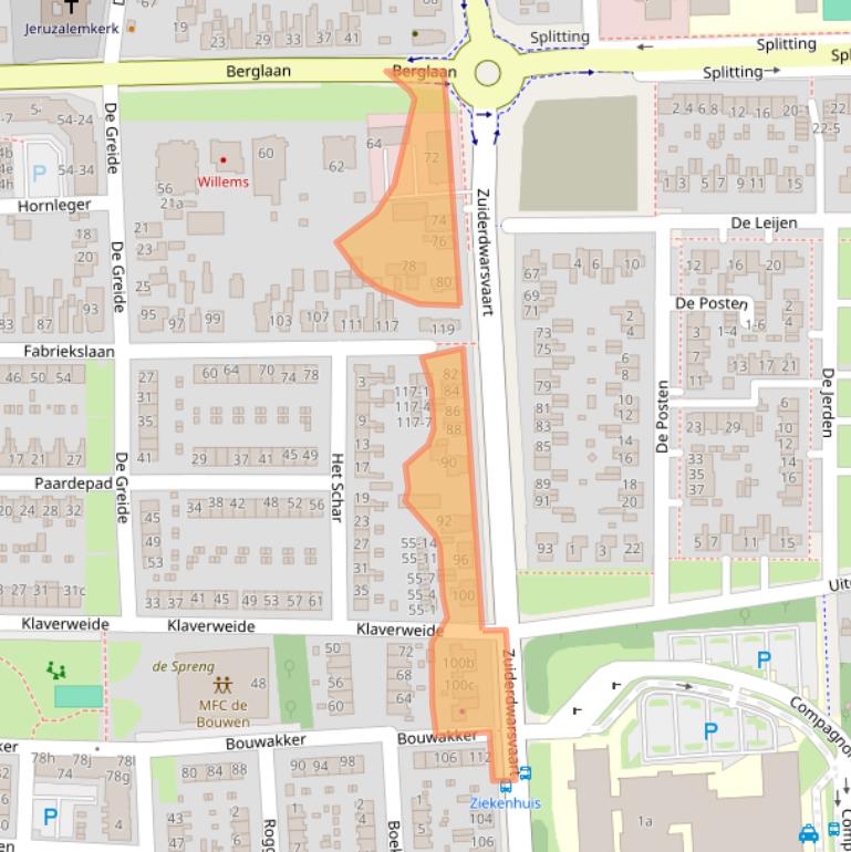 Kaart van postcodegebied 9203JB.