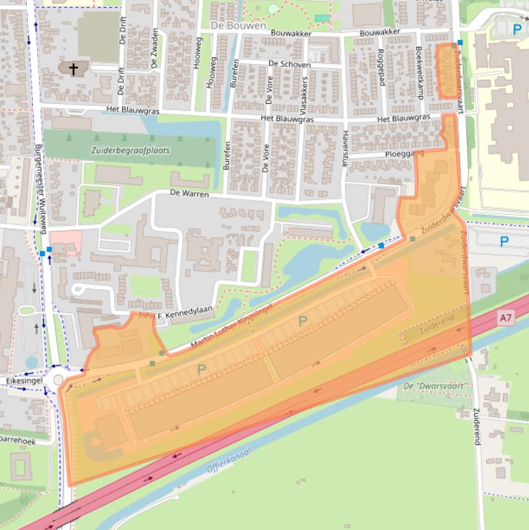 Kaart van postcodegebied 9203JC.