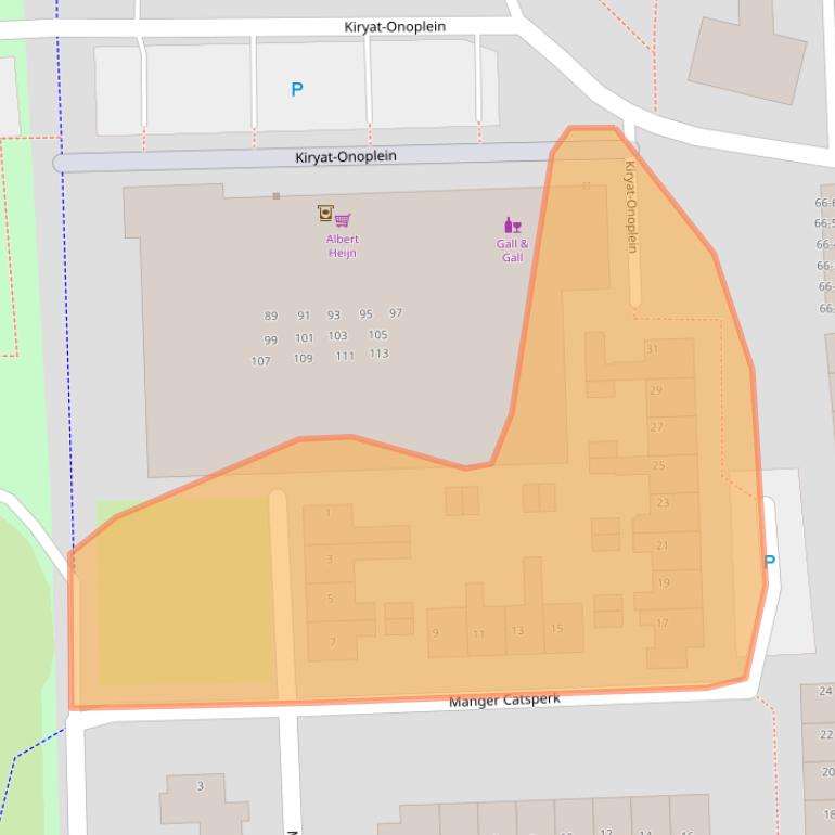 Kaart van postcodegebied 9203KT.
