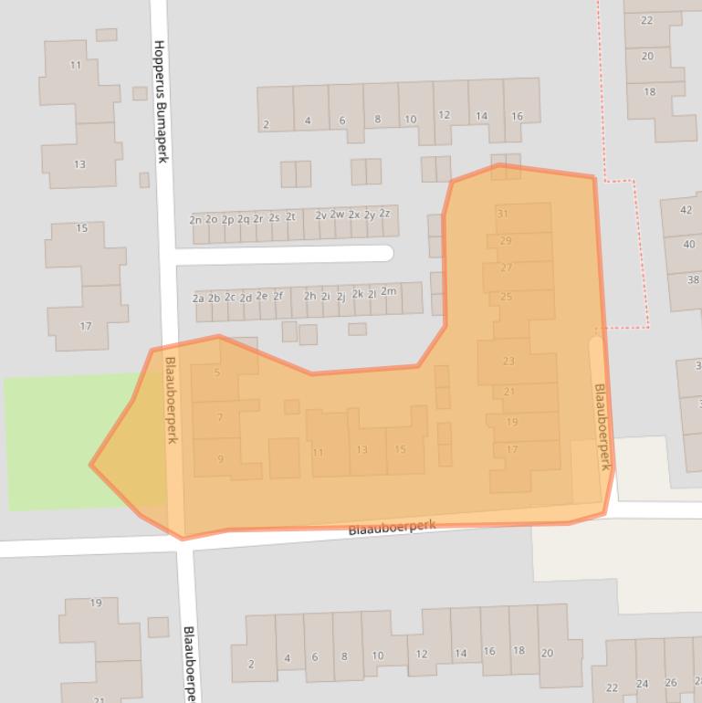 Kaart van postcodegebied 9203KZ.
