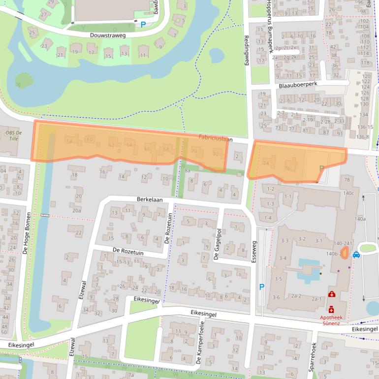 Kaart van postcodegebied 9203LH.