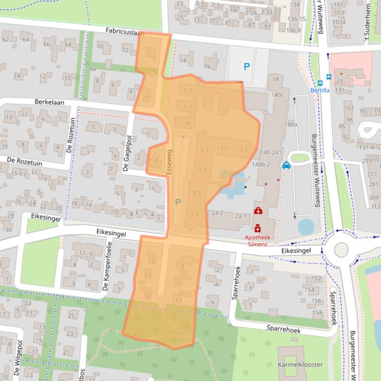 Kaart van postcodegebied 9203LK.