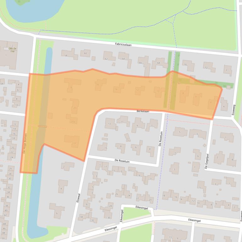 Kaart van postcodegebied 9203LN.