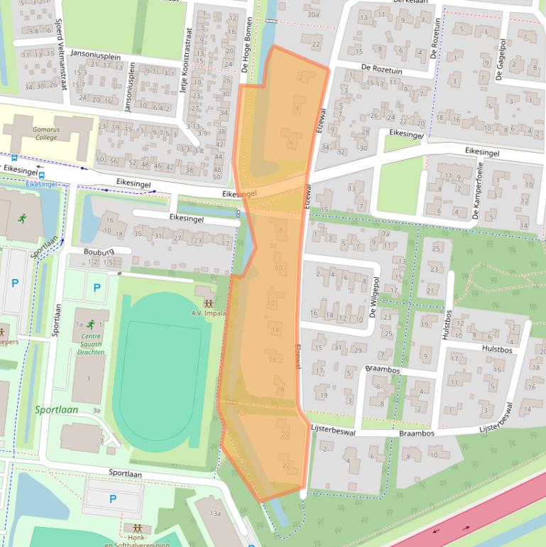 Kaart van postcodegebied 9203LS.