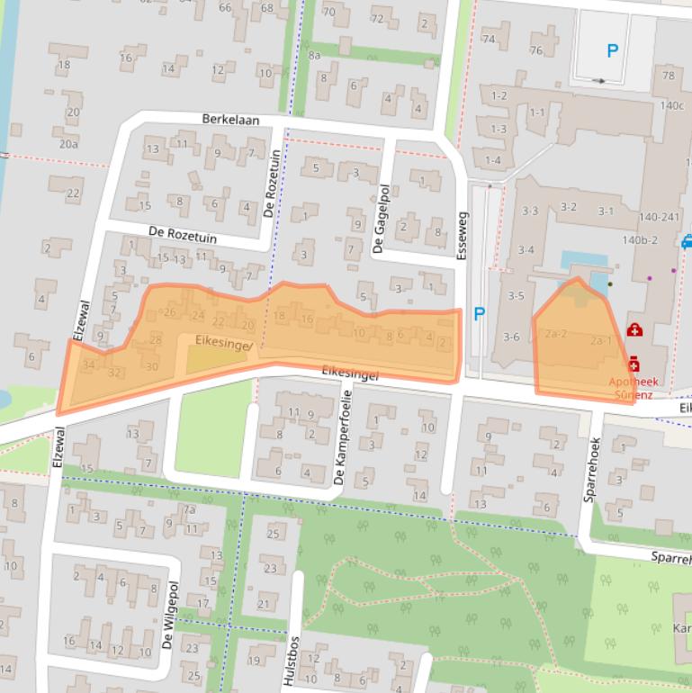 Kaart van postcodegebied 9203NX.