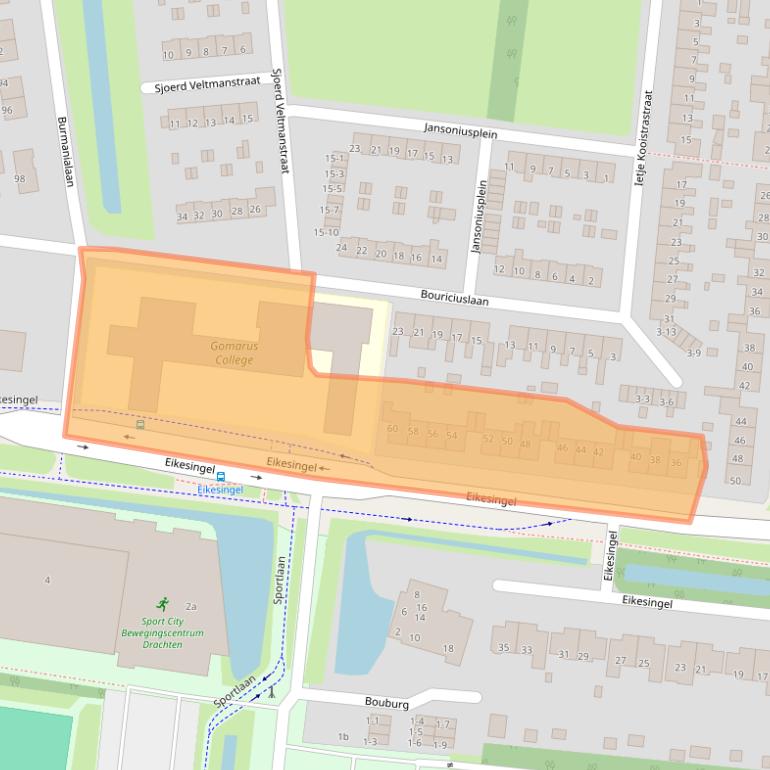 Kaart van postcodegebied 9203NZ.