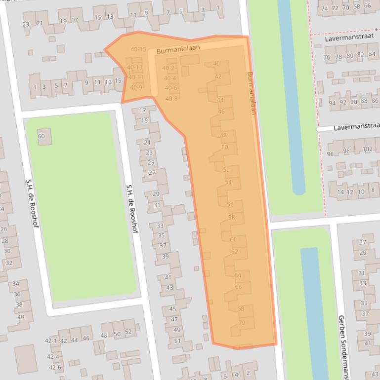 Kaart van postcodegebied 9203PJ.