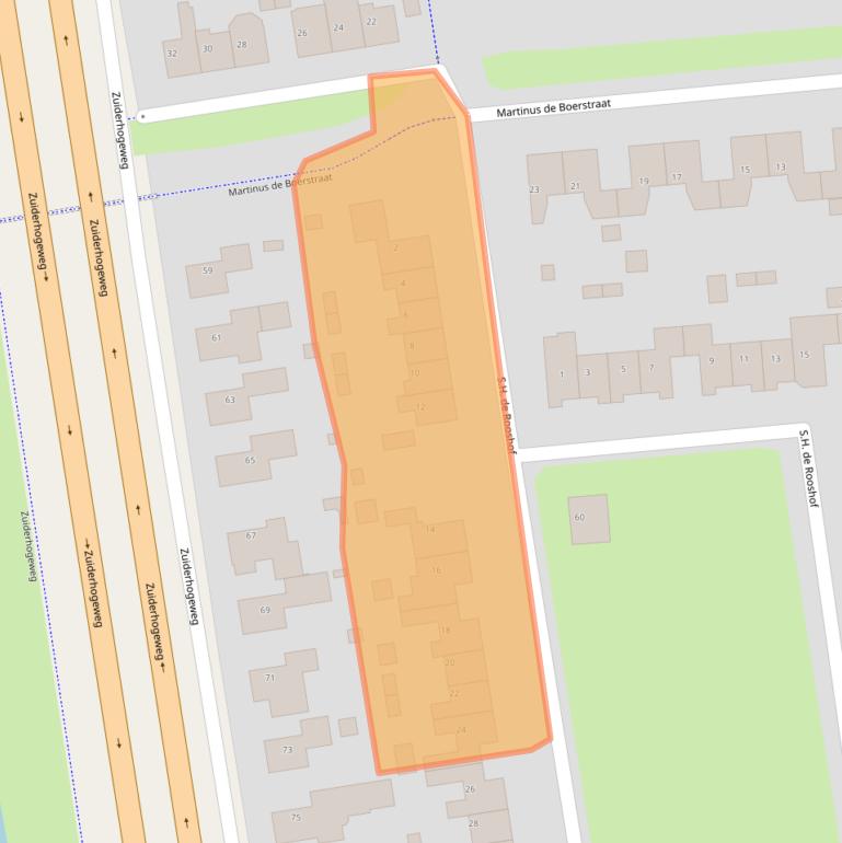 Kaart van postcodegebied 9203PR.