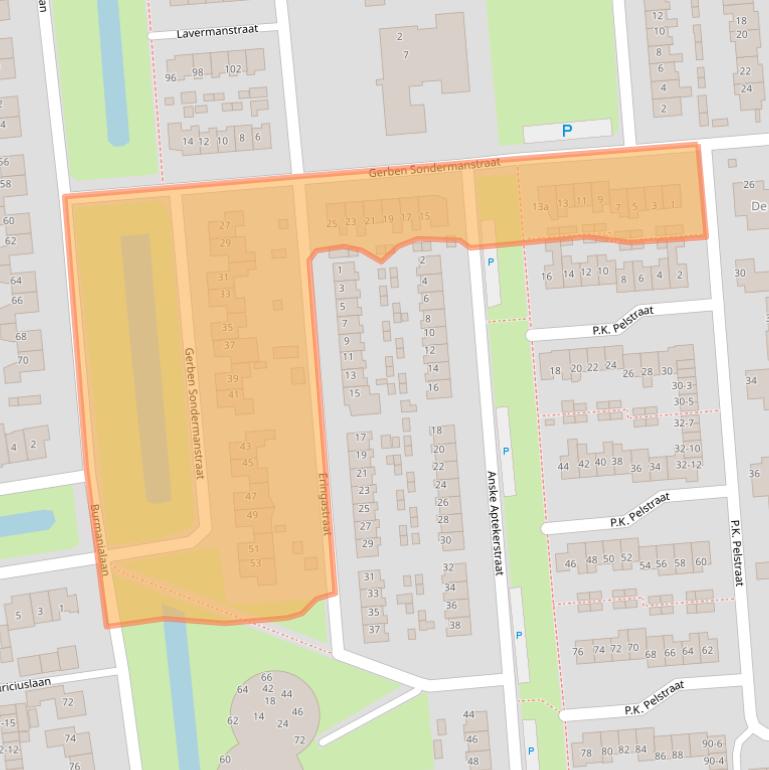 Kaart van postcodegebied 9203PT.