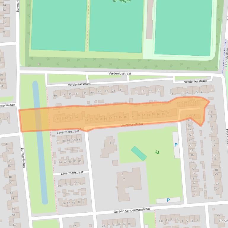 Kaart van postcodegebied 9203PZ.