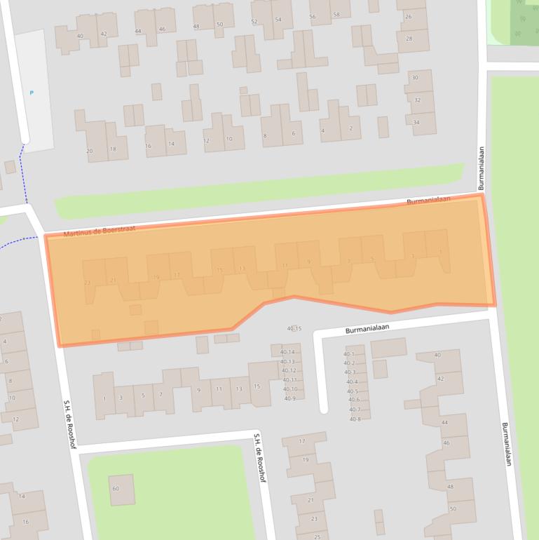 Kaart van postcodegebied 9203RC.
