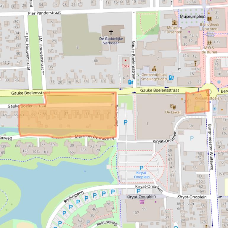 Kaart van postcodegebied 9203RJ.