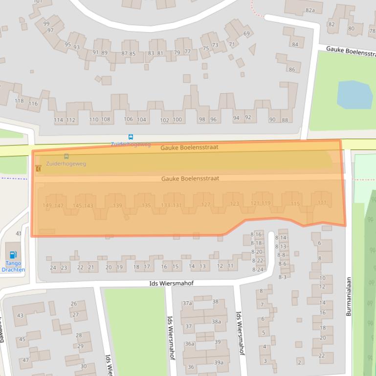 Kaart van postcodegebied 9203RL.