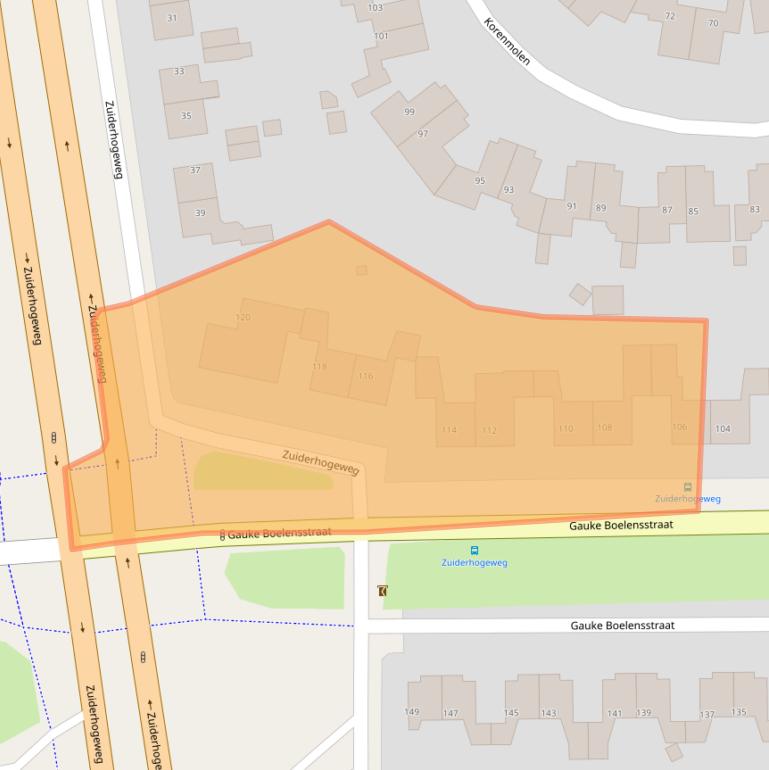 Kaart van postcodegebied 9203RS.