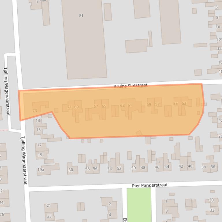 Kaart van postcodegebied 9203RZ.