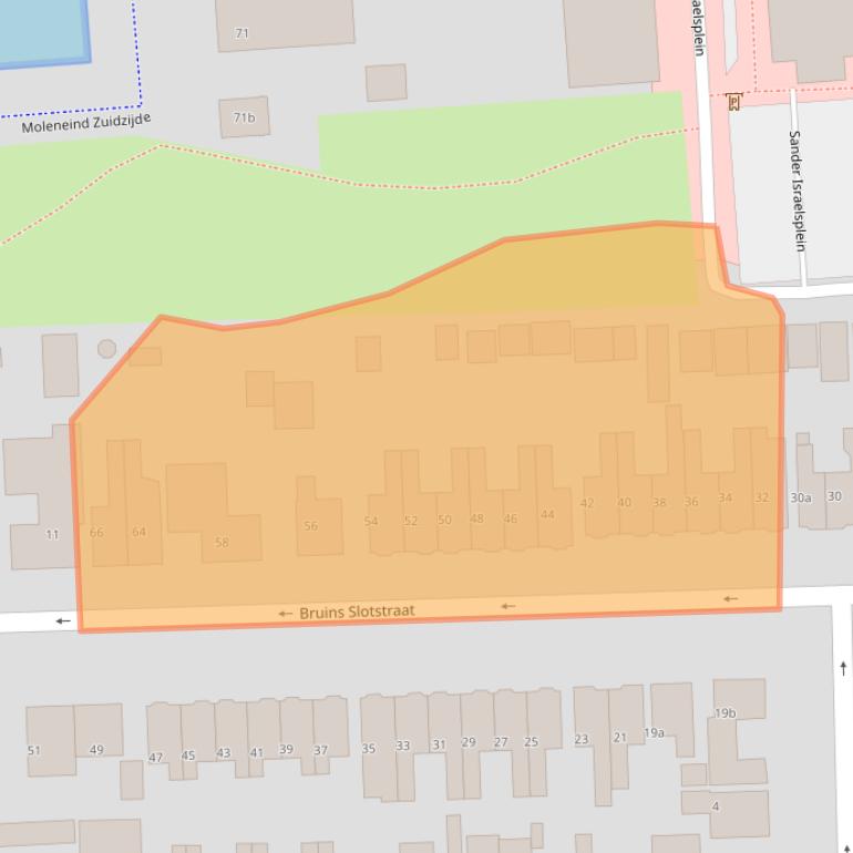 Kaart van postcodegebied 9203SC.