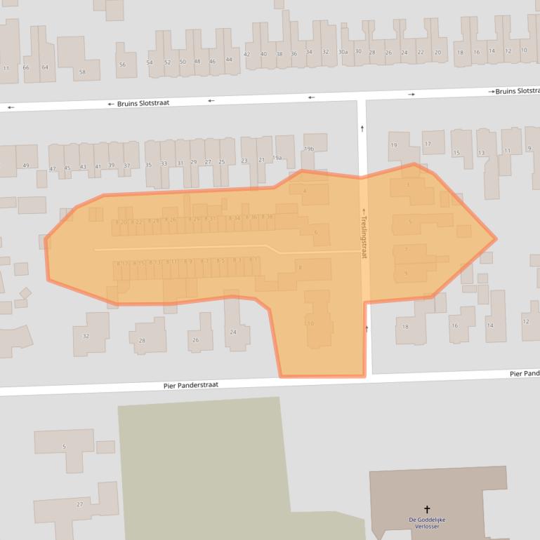 Kaart van postcodegebied 9203SJ.