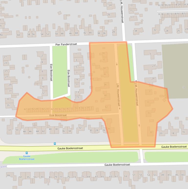 Kaart van postcodegebied 9203SM.