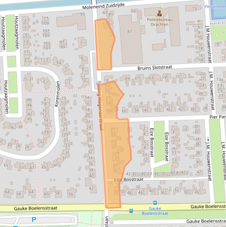 Kaart van postcodegebied 9203SP.
