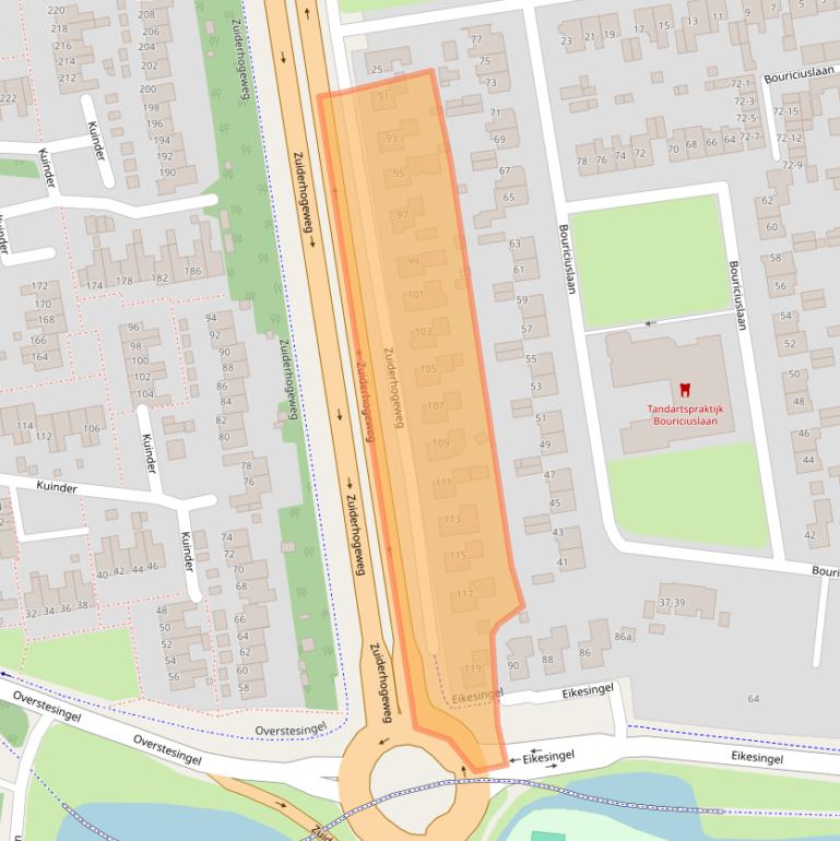 Kaart van postcodegebied 9203SX.