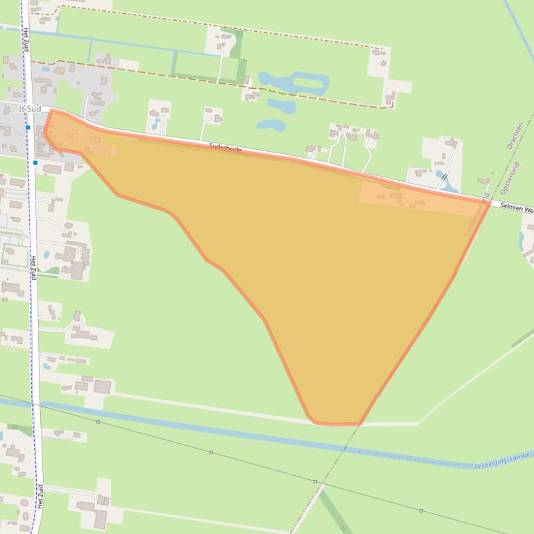 Kaart van postcodegebied 9203TJ.