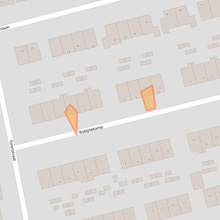 Kaart van postcodegebied 9203TN.