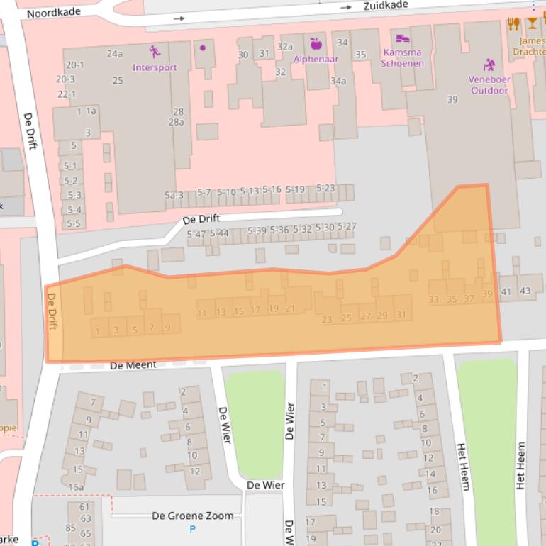 Kaart van postcodegebied 9203XP.