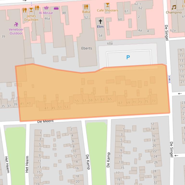 Kaart van postcodegebied 9203XR.