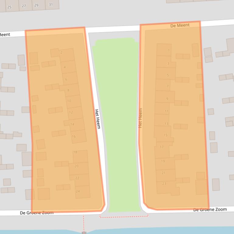 Kaart van postcodegebied 9203XV.