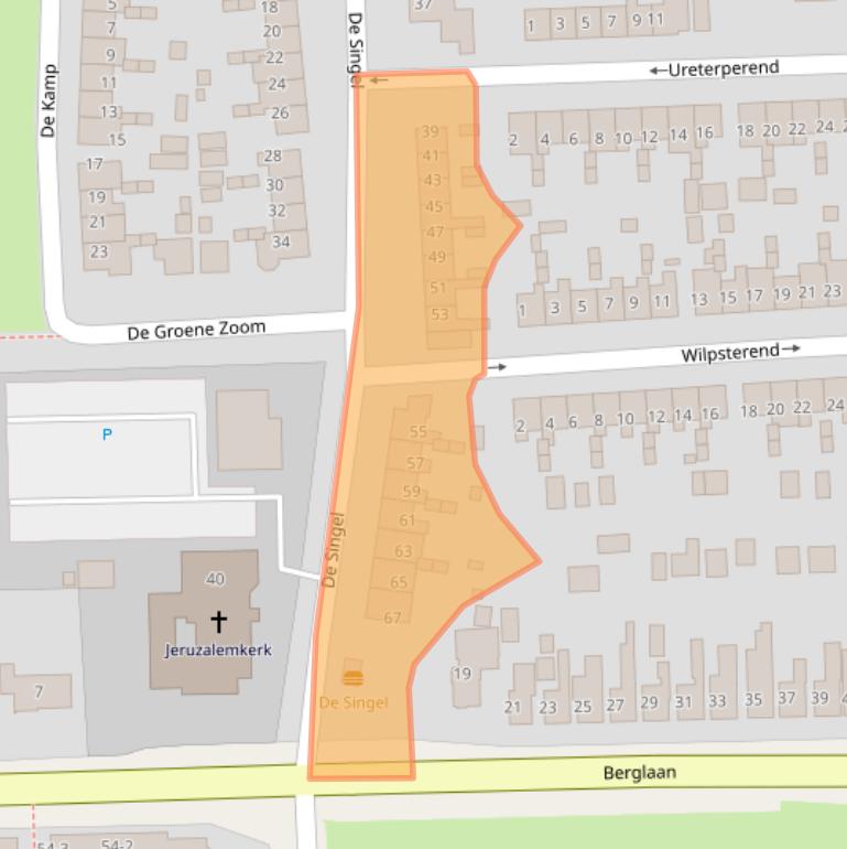 Kaart van postcodegebied 9203XZ.