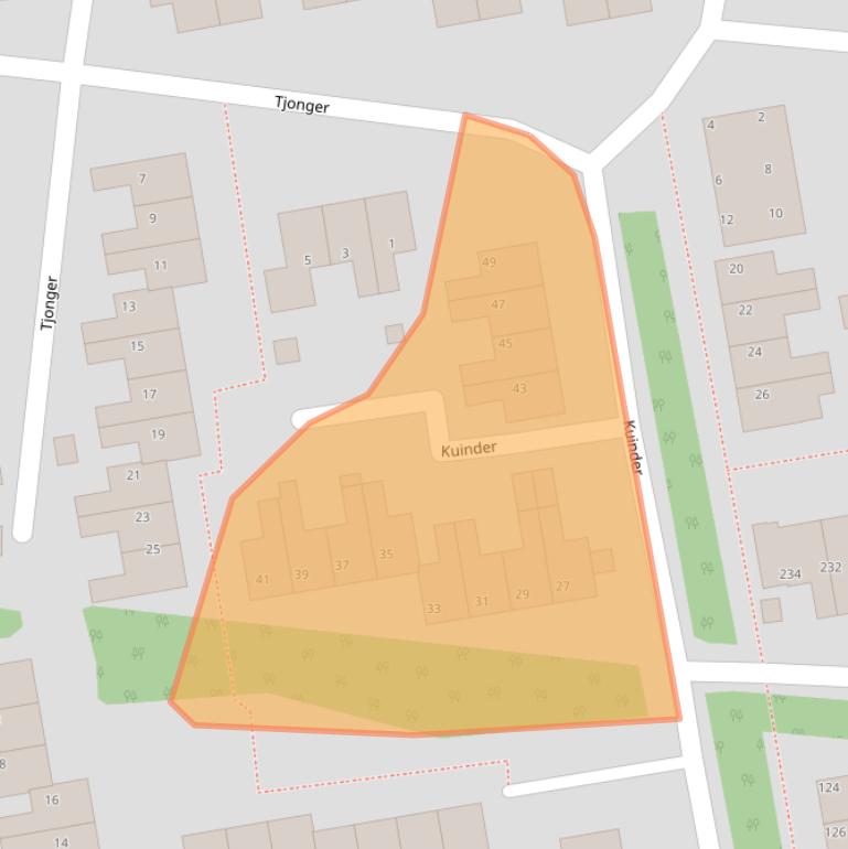 Kaart van postcodegebied 9204AB.
