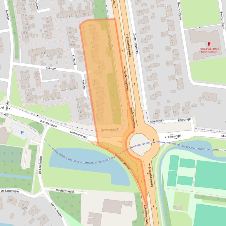 Kaart van postcodegebied 9204AD.