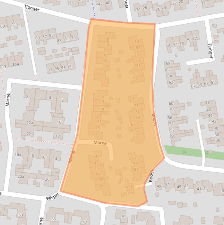 Kaart van postcodegebied 9204BC.