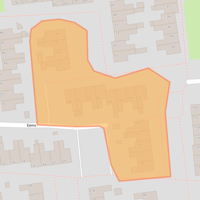 Kaart van postcodegebied 9204CC.