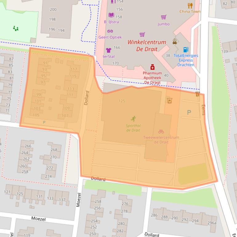 Kaart van postcodegebied 9204CM.