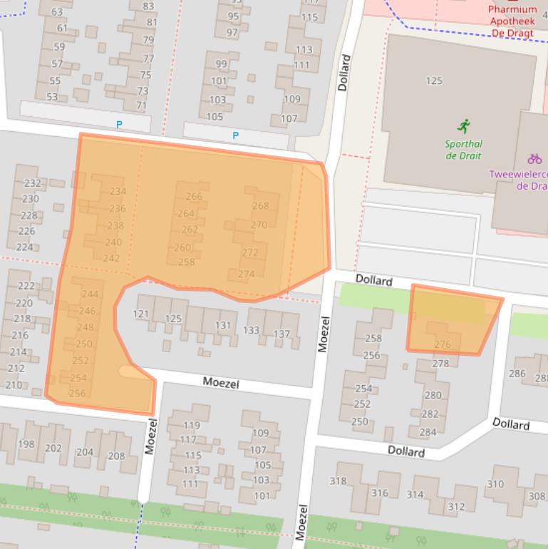 Kaart van postcodegebied 9204CX.