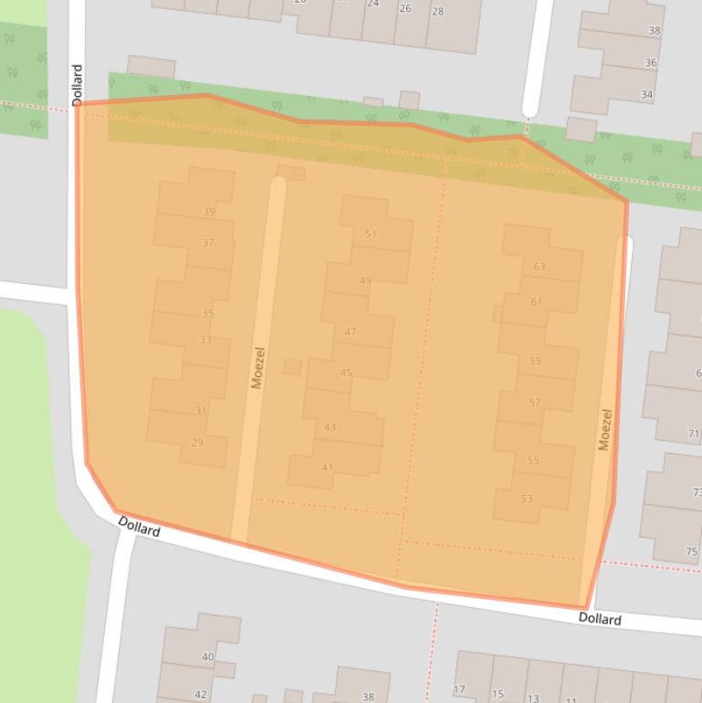 Kaart van postcodegebied 9204EB.