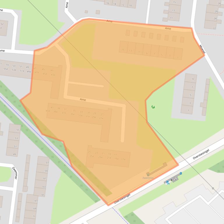 Kaart van postcodegebied 9204ET.