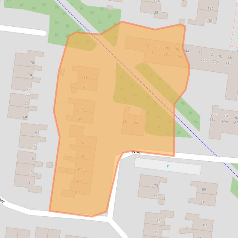 Kaart van postcodegebied 9204EZ.