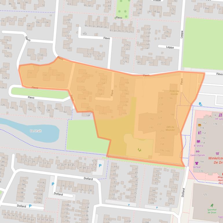 Kaart van postcodegebied 9204JT.