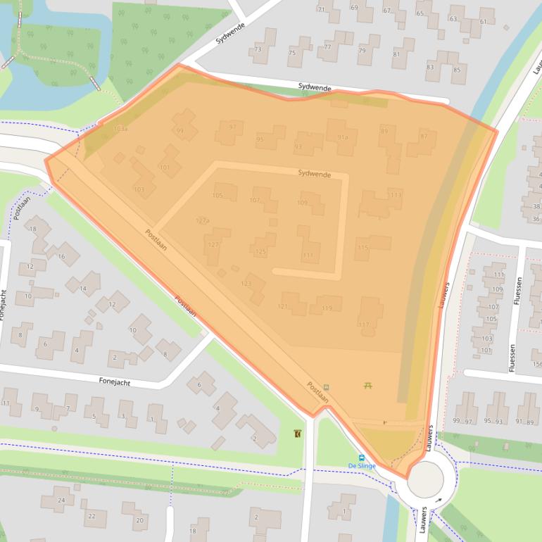 Kaart van postcodegebied 9204KD.