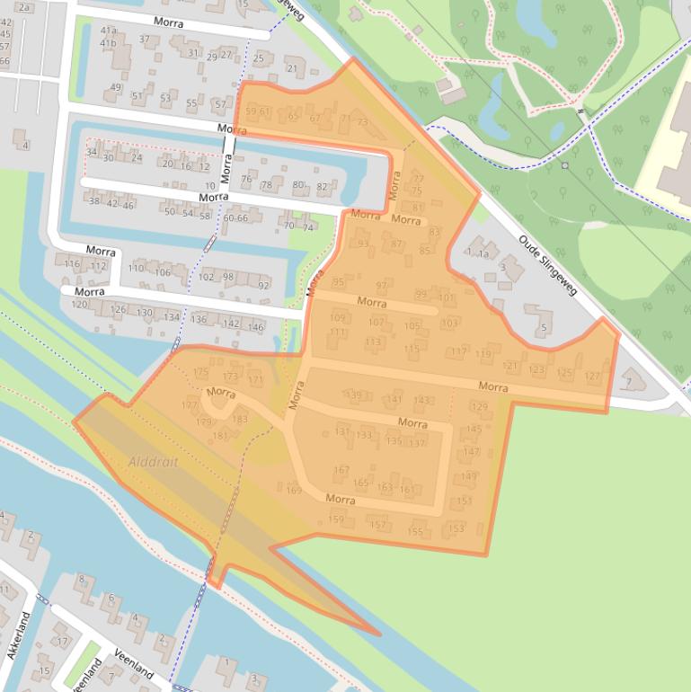 Kaart van postcodegebied 9204KV.