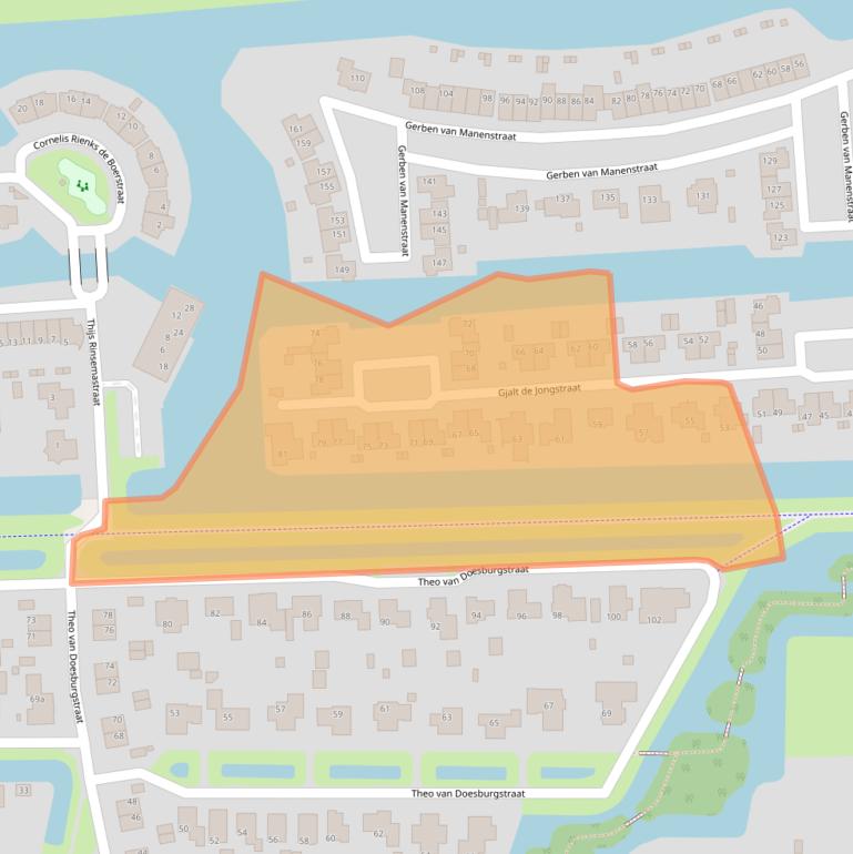 Kaart van postcodegebied 9204LK.