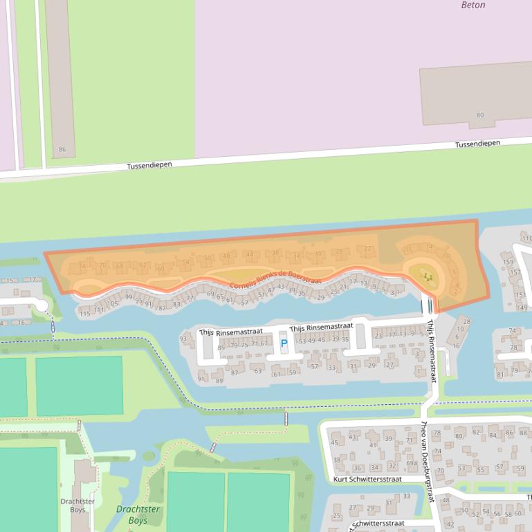 Kaart van postcodegebied 9204LL.