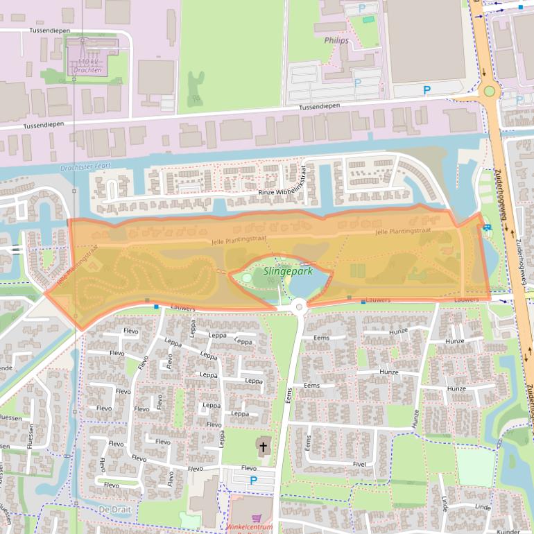 Kaart van postcodegebied 9204LM.