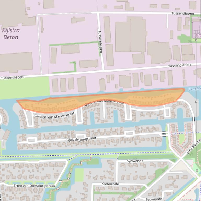 Kaart van postcodegebied 9204LP.