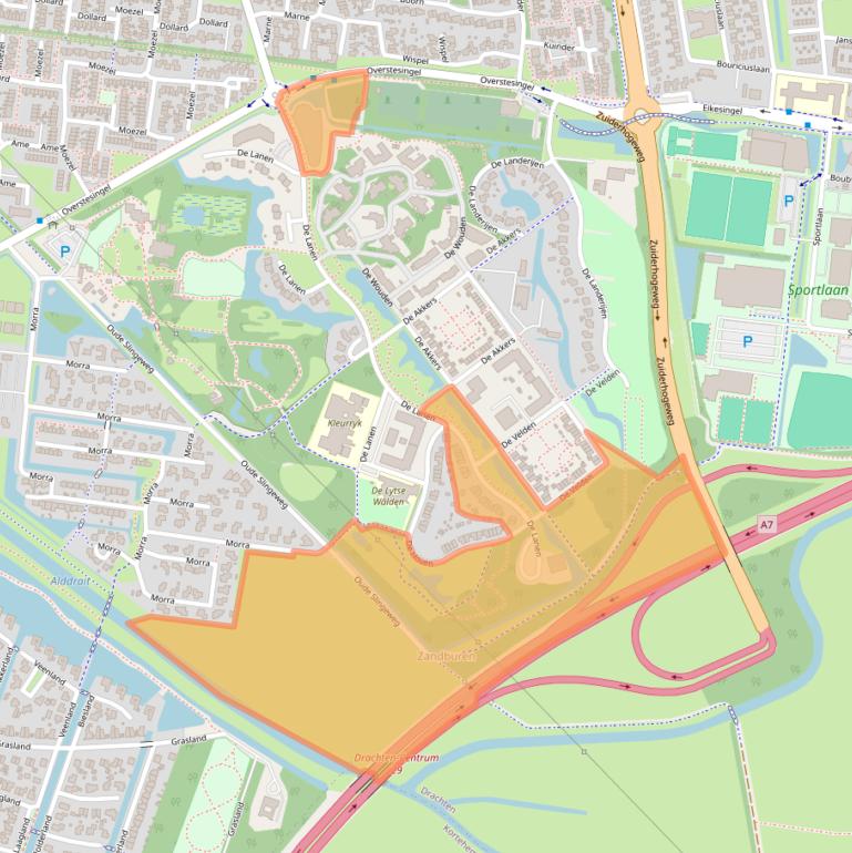 Kaart van postcodegebied 9204WB.