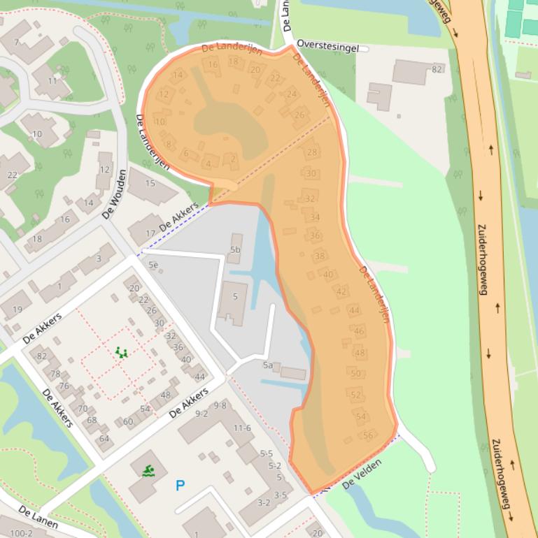 Kaart van postcodegebied 9204WJ.