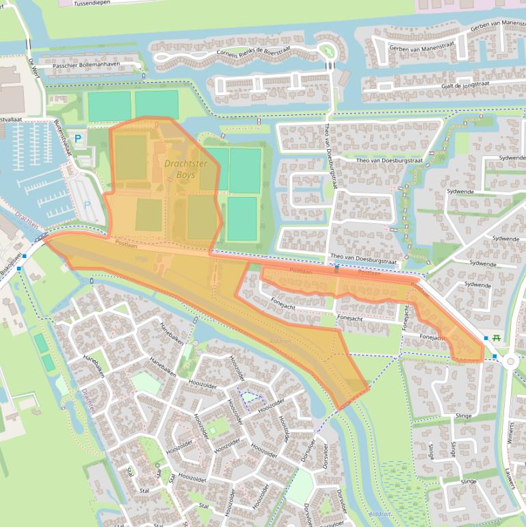 Kaart van postcodegebied 9204WT.